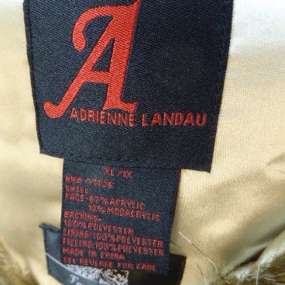 ADRIANNE LANDAU CAPE coat FAUX FUR camel tan brown XL 1X NWT - Picture 8 of 8